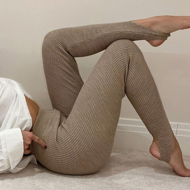 Leggings à côtes et à talons