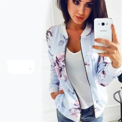 Veste bomber avec motif floral