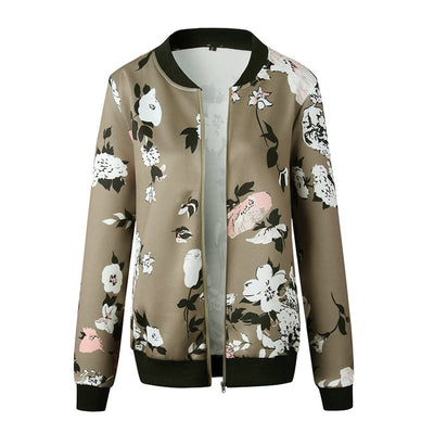 Veste bomber avec motif floral