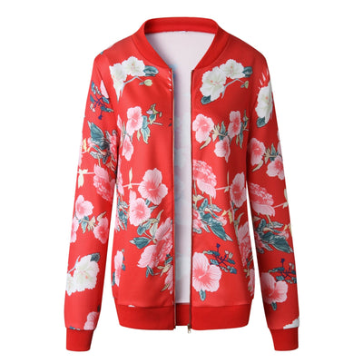 Veste bomber avec motif floral