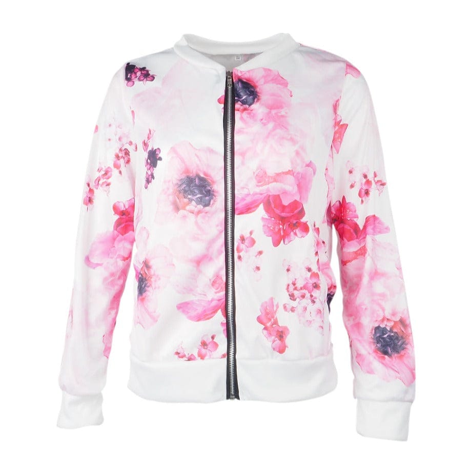 Veste bomber avec motif floral