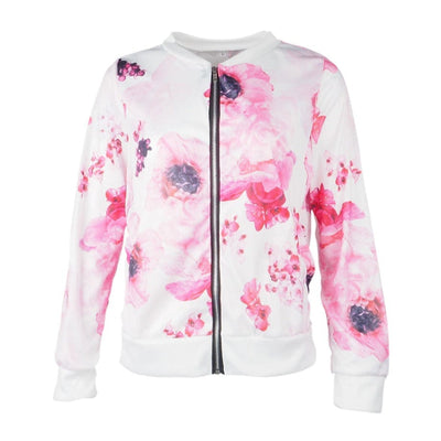 Veste bomber avec motif floral