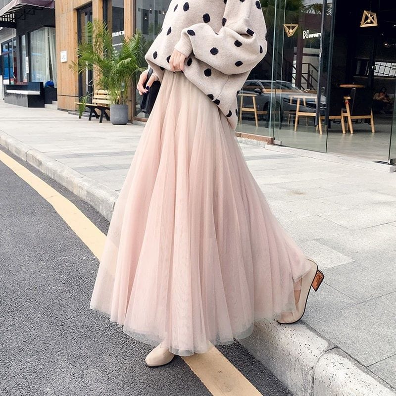 Jupe longue en tulle