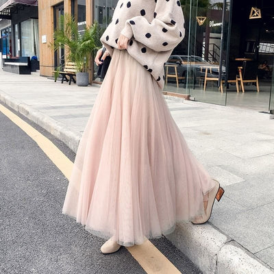 Jupe longue en tulle