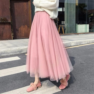 Jupe longue en tulle
