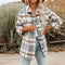 Blusa elegante de cuadros en mezcla de algodón para otoño - Mujeres