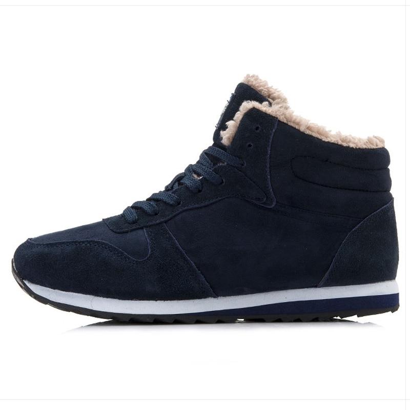 Chaussures d'hiver chaudes et décontractées pour hommes - Baskets hautes avec doublure en fourrure