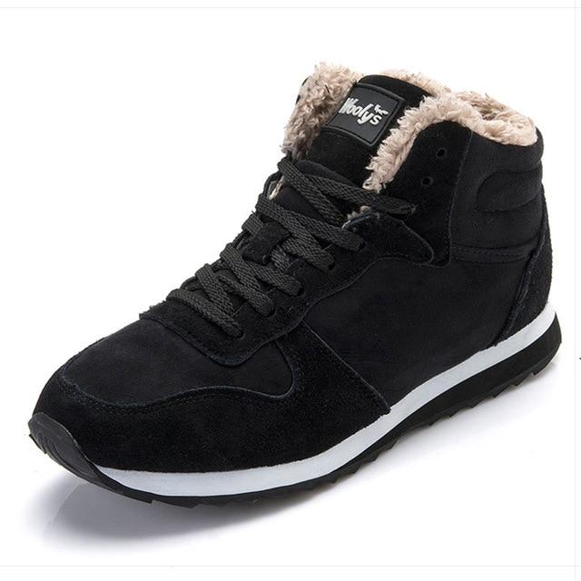 Chaussures d'hiver chaudes et décontractées pour hommes - Baskets hautes avec doublure en fourrure