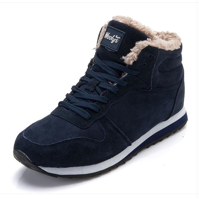 Chaussures d'hiver chaudes et décontractées pour hommes - Baskets hautes avec doublure en fourrure