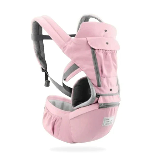 Porte-bébé ergonomique rose, confortable et ajustable, idéal pour nouveau-nés et jeunes enfants. Accessoire parental pratique et tendance.