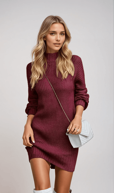 Julia - Robe chaude à col roulé pour femme