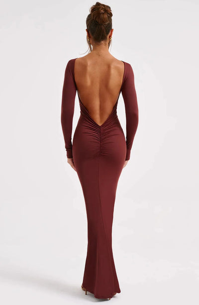 Robe longue échancrée
