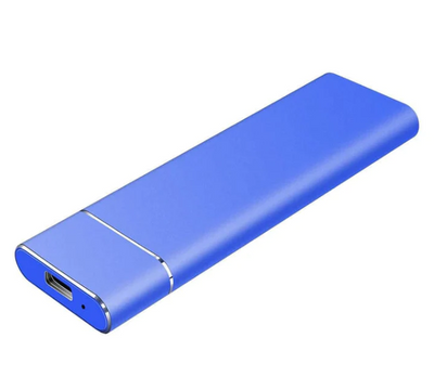 Chargeur portable bleu, design compact et moderne, avec port USB-C. Accessoire essentiel pour recharger vos appareils en déplacement.