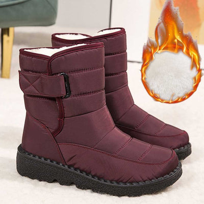 Bottes de neige et de pluie pour dames, imperméables et résistantes à l'eau - Bottes d'hiver chaudes pour la neige et la pluie