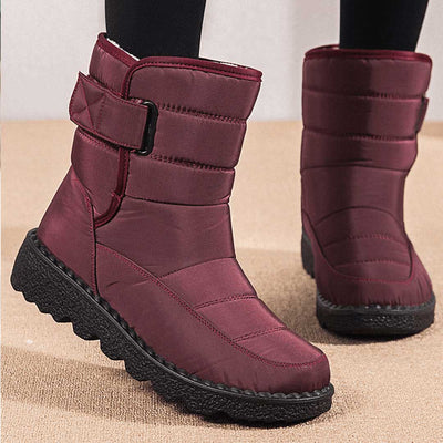 Bottes de neige et de pluie pour dames, imperméables et résistantes à l'eau - Bottes d'hiver chaudes pour la neige et la pluie