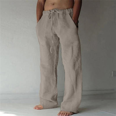 Pantalon large pour homme, lin