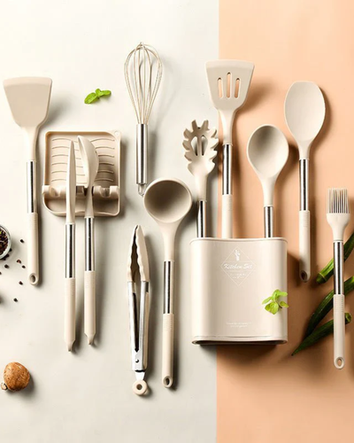 Set d'ustensiles en silicone - Nordeka - Outils de cuisine - Ustensiles de cuisine résistants à la chaleur
