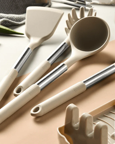 Set d'ustensiles en silicone - Nordeka - Outils de cuisine - Ustensiles de cuisine résistants à la chaleur