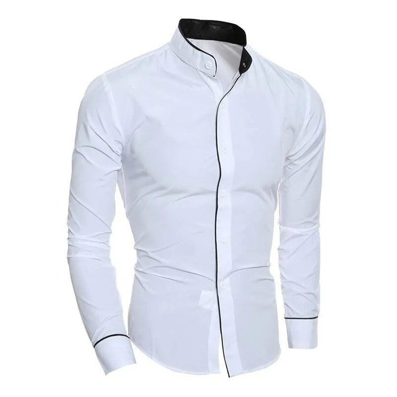 Chemise slim à manches longues pour hommes