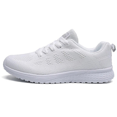 Chaussure de sport blanche unisexe, design léger et respirant, semelle antidérapante, idéale pour la course et le fitness.