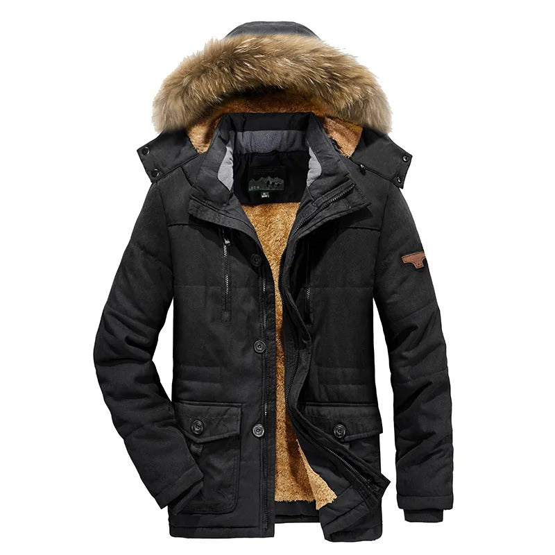 Veste d'hiver chaude avec capuche pour hommes