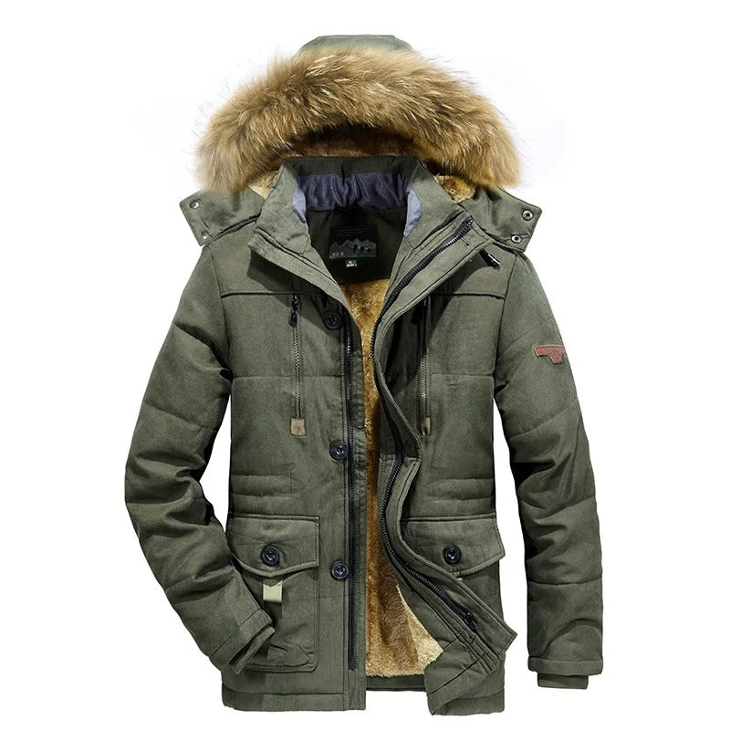 Veste d'hiver chaude avec capuche pour hommes