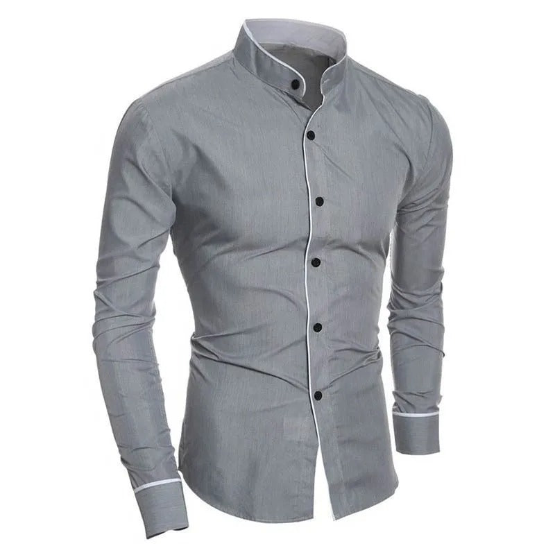 Chemise slim à manches longues pour hommes