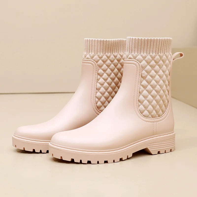 Bottes en caoutchouc matelassées à enfiler pour femmes | Parfaites pour les activités de plein air