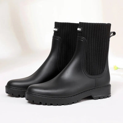 Bottes en caoutchouc matelassées à enfiler pour femmes | Parfaites pour les activités de plein air