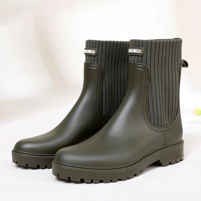 Bottes en caoutchouc matelassées à enfiler pour femmes | Parfaites pour les activités de plein air