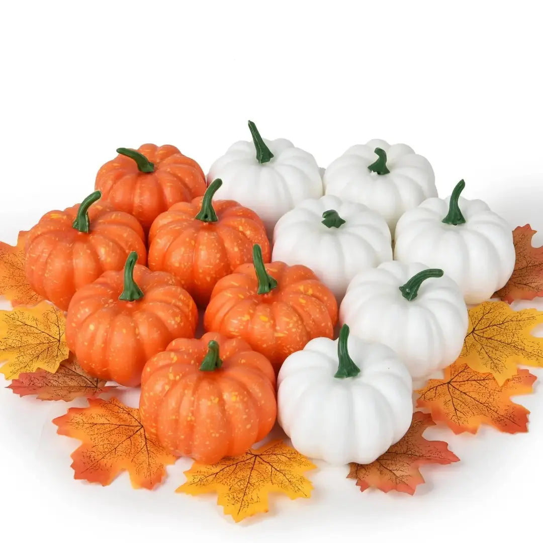 Décoration 12 pièces feuilles d'érable et citrouille d'automne